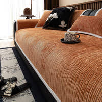 Non-Slip Sofa Cover – Chenille – Terracotta