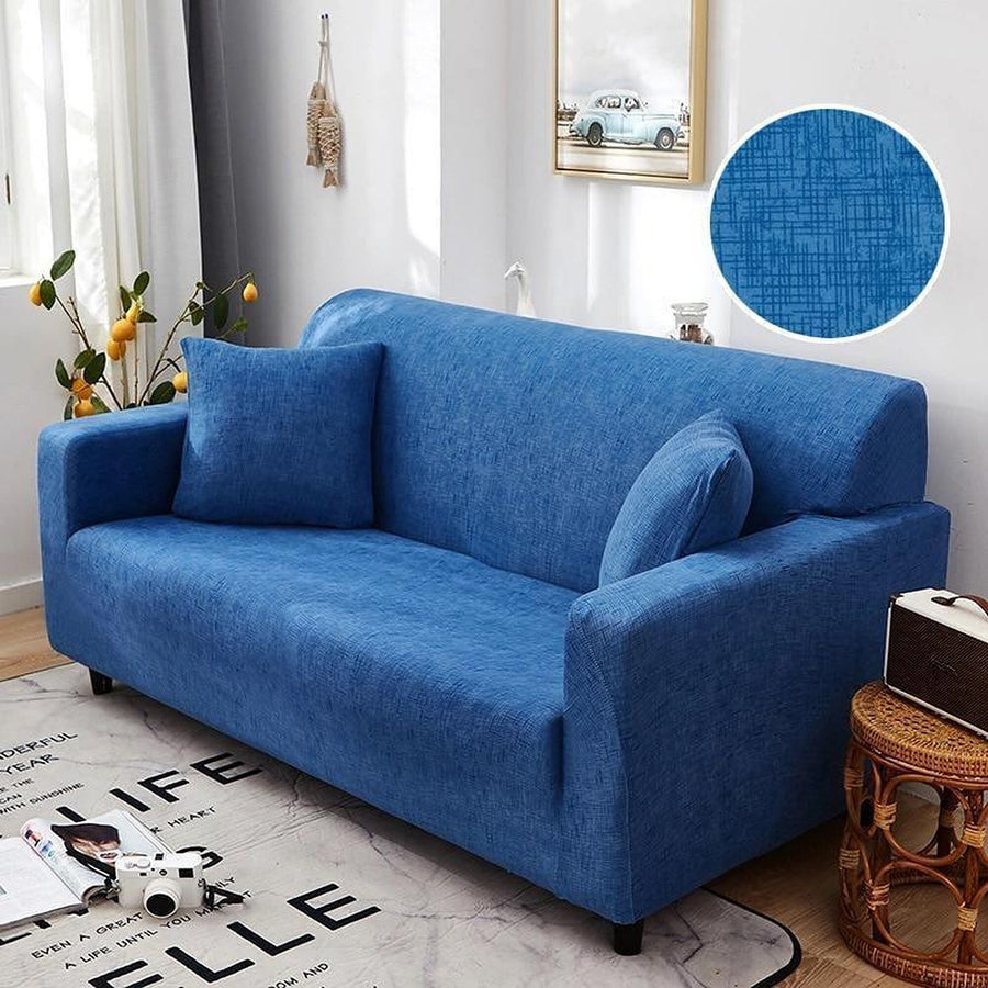 Sofa Cover – Cross Pattern – Stormy Blue