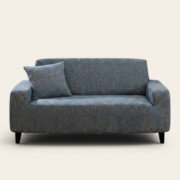 Sofa Cover – Cross Pattern Distressed – Stormy Blue