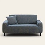 Sofa Cover – Cross Pattern Distressed – Stormy Blue