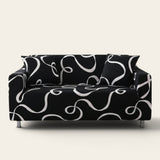 Sofa Cover – Cursive Print – Ink Black