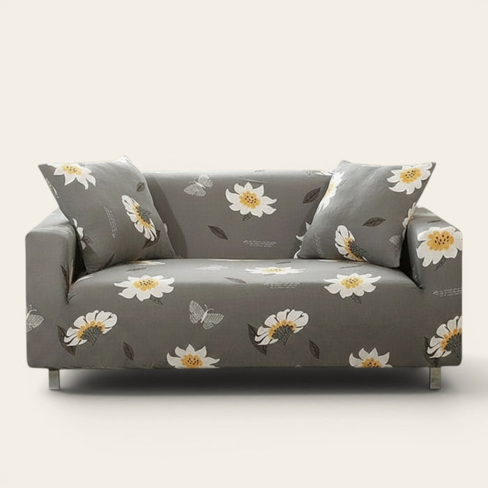 Sofa Cover – Daisy Print – Charcoal