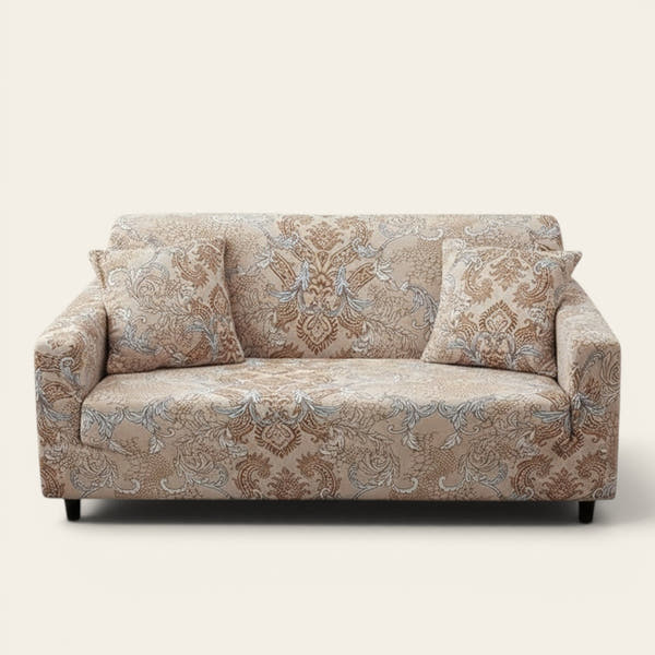 Sofa Cover – Damask – Bouclé Sand