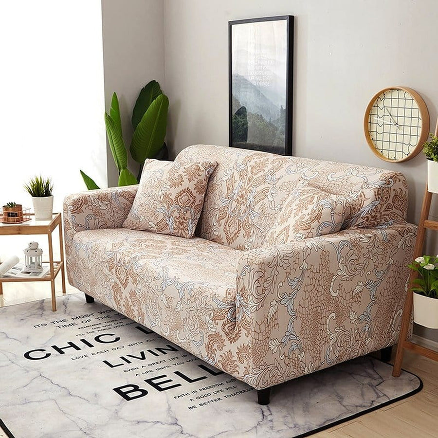 Sofa Cover – Damask – Bouclé Sand