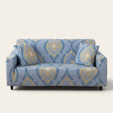 Sofa Cover – Damask Medallion – Sky Mist