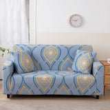 Sofa Cover – Damask Medallion – Sky Mist