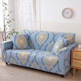 Sofa Cover – Damask Medallion – Sky Mist