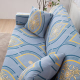 Sofa Cover – Damask Medallion – Sky Mist
