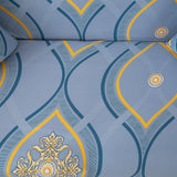 Sofa Cover – Damask Medallion – Sky Mist