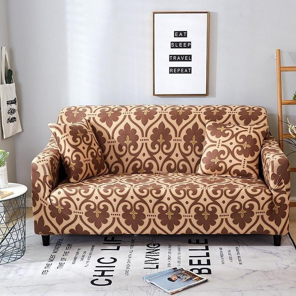Sofa Cover – Damask Moroccan – Caramel