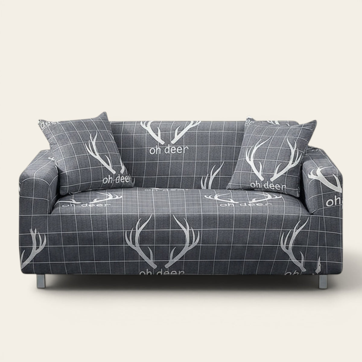 Sofa Cover – Deer Print – Charcoal