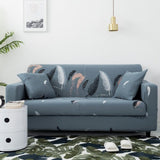 Sofa Cover – Feather Print – Stormy Blue