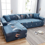 Sofa Cover – Feather Print – Stormy Blue