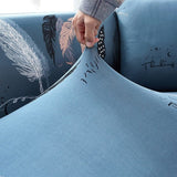 Sofa Cover – Feather Print – Stormy Blue