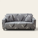 Sofa Cover – Feather Sketch – Pearl Grey