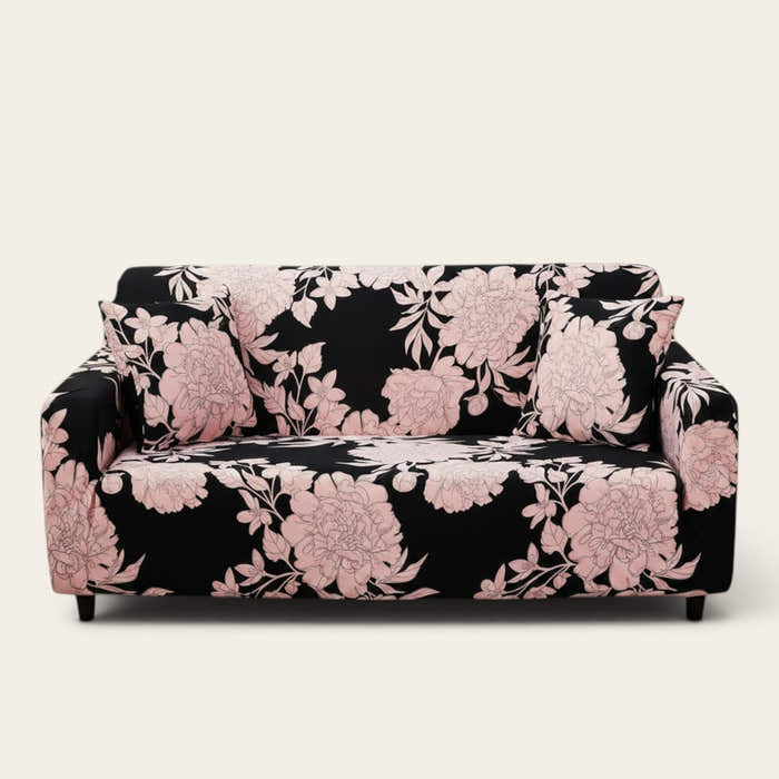 Sofa Cover – Floral Peony – Ink Black