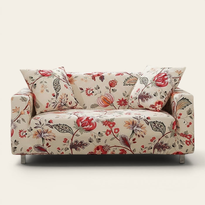 Sofa Cover – Floral Roses – Ivory Cream