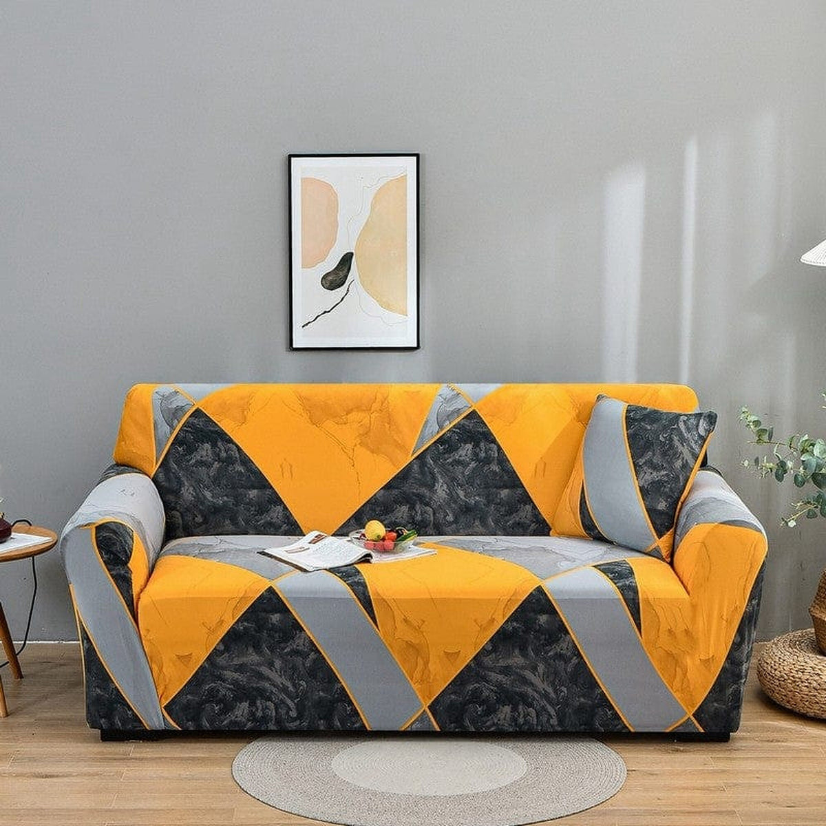 Sofa Cover – Geometric Bold – Honey