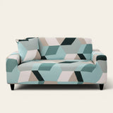 Sofa Cover – Geometric Chevron – Sage Mist