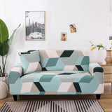 Sofa Cover – Geometric Chevron – Sage Mist