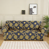 Sofa Cover – Geometric Circles – Midnight Navy