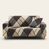 Sofa Cover – Geometric Diamond – Espresso