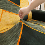 Sofa Cover – Geometric Gold – Ink Black