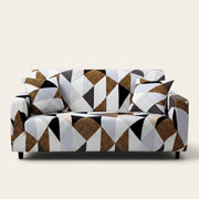 Sofa Cover – Geometric Harlequin – Espresso