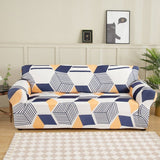 Sofa Cover – Geometric Harlequin – Stormy Blue
