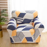 Sofa Cover – Geometric Harlequin – Stormy Blue