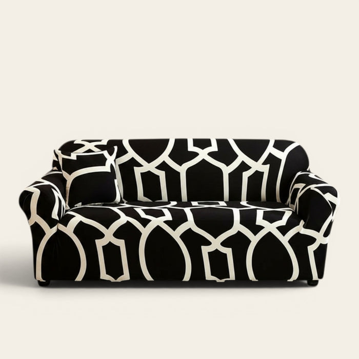 Sofa Cover – Geometric Honeycomb – Ink Black