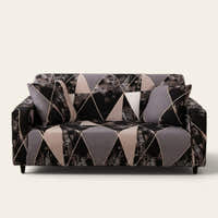Sofa Cover – Geometric Marble – Charcoal