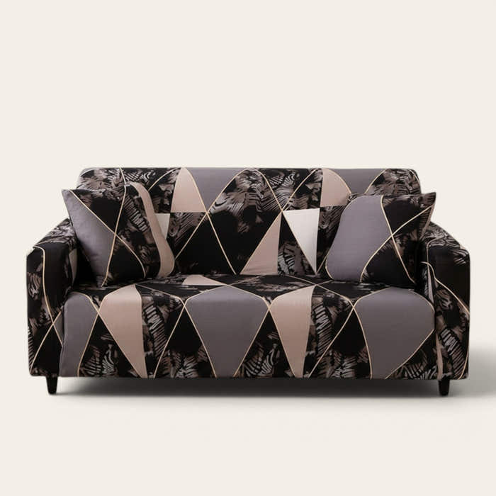 Sofa Cover – Geometric Marble – Charcoal