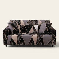 Sofa Cover – Geometric Marble – Charcoal