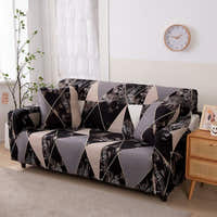 Sofa Cover – Geometric Marble – Charcoal