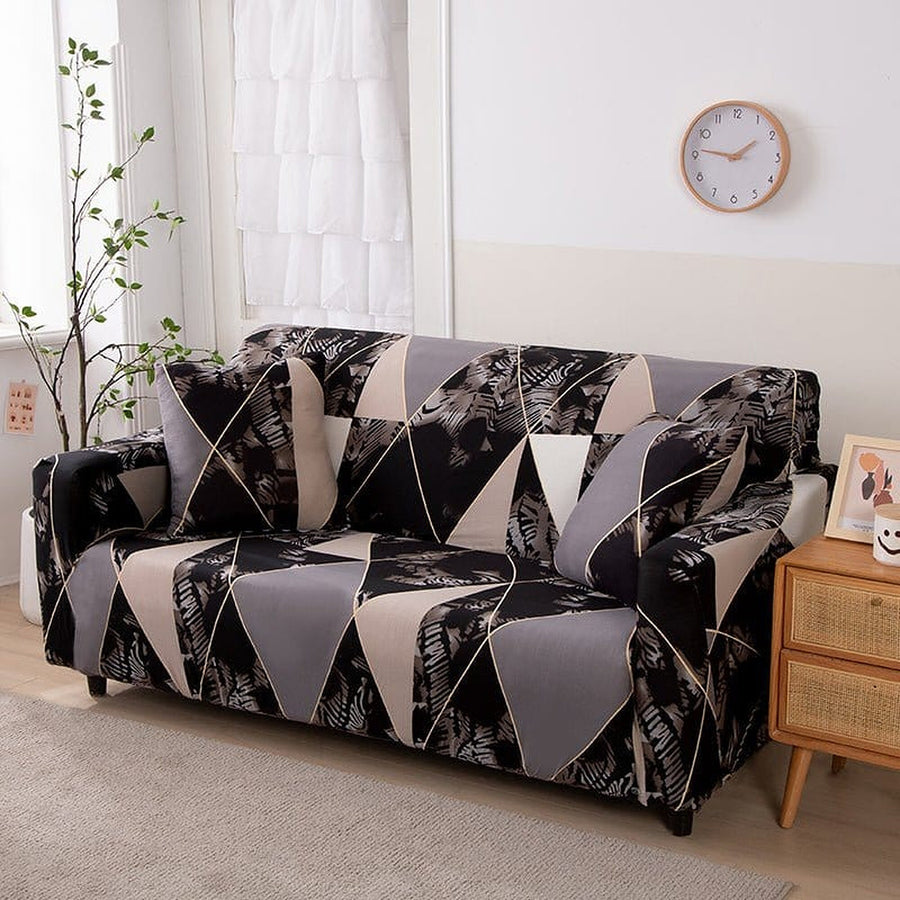 Sofa Cover – Geometric Marble – Charcoal