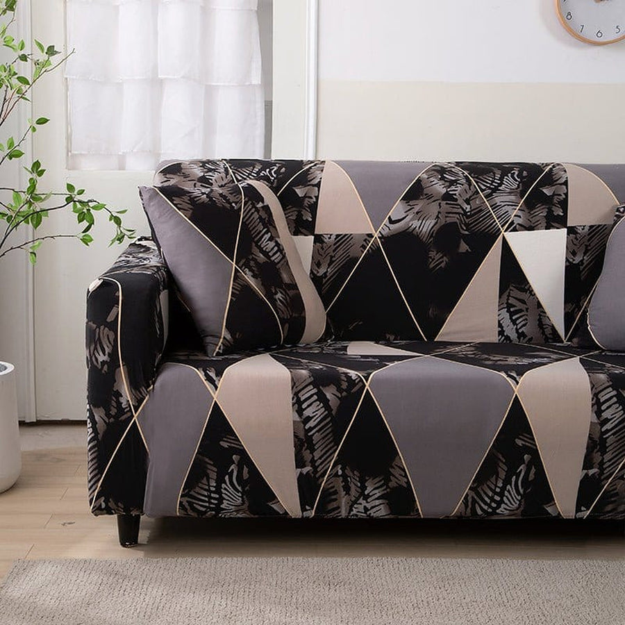 Sofa Cover – Geometric Marble – Charcoal