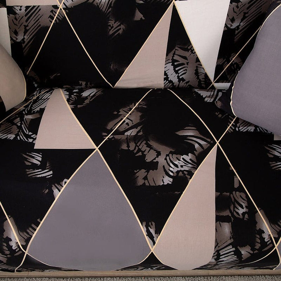 Sofa Cover – Geometric Marble – Charcoal