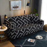 Sofa Cover – Geometric Maze – Ink Black