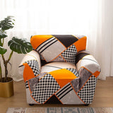 Sofa Cover – Geometric Patchwork – Terracotta