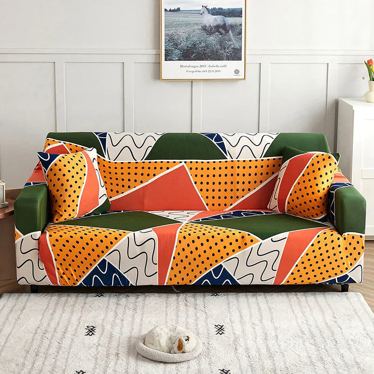 Sofa Cover – Geometric Pop – Forest