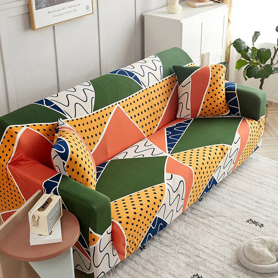 Sofa Cover – Geometric Pop – Forest