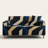 Sofa Cover – Geometric Stripes – Midnight Navy