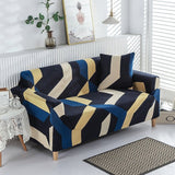 Sofa Cover – Geometric Stripes – Midnight Navy
