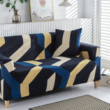 Sofa Cover – Geometric Stripes – Midnight Navy