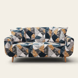 Sofa Cover – Geometric Triangles – Bouclé Sand