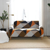 Sofa Cover – Geometric Triangles – Caramel