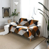 Sofa Cover – Geometric Triangles – Caramel