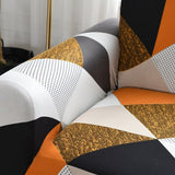 Sofa Cover – Geometric Triangles – Caramel