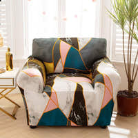 Sofa Cover – Geometric Triangles – Midnight Navy